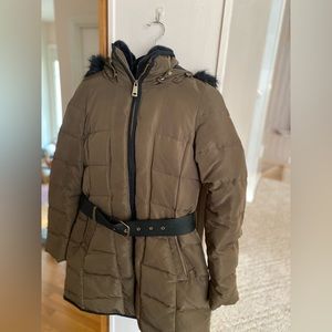 Zara Khaki puffer coat